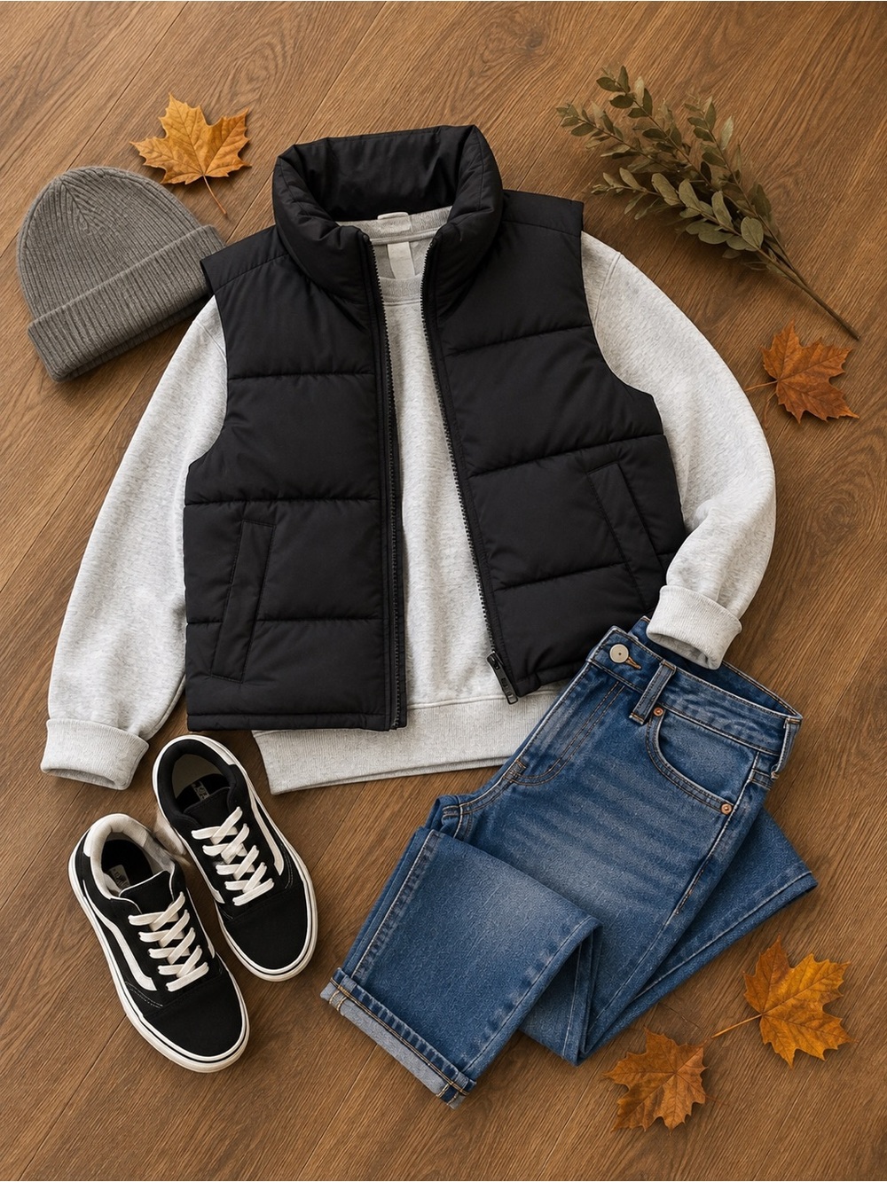 New girls XS 4/5 all in motion Black Puffer Vest for Kids